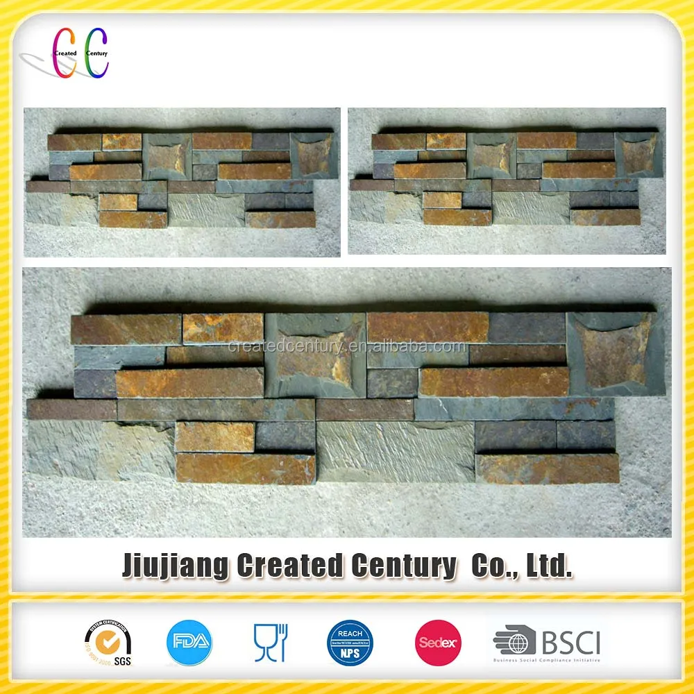 
Cheap exterior mutilcolor slate cultured stone for wall 
