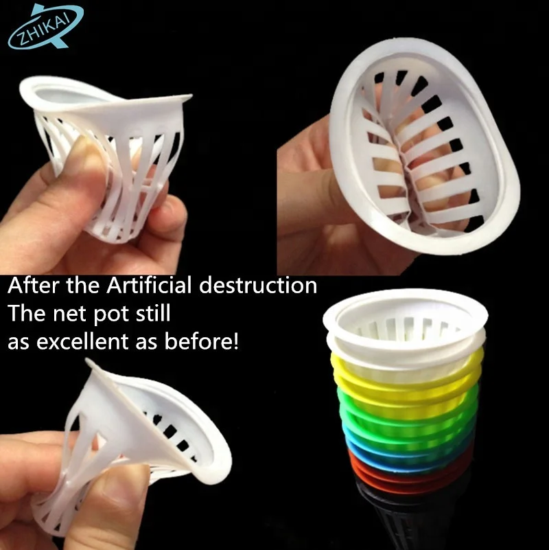 Durable PP white black net pot for hydroponic system