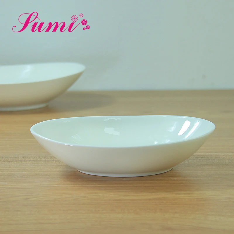 All Size custom design boat shaped white porcelain serving dishes plates
