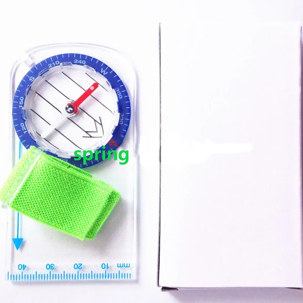 DC35F Compass Map Scale Outdoor Orientation Drawing Compass Ruler Map Measure compass with strap
