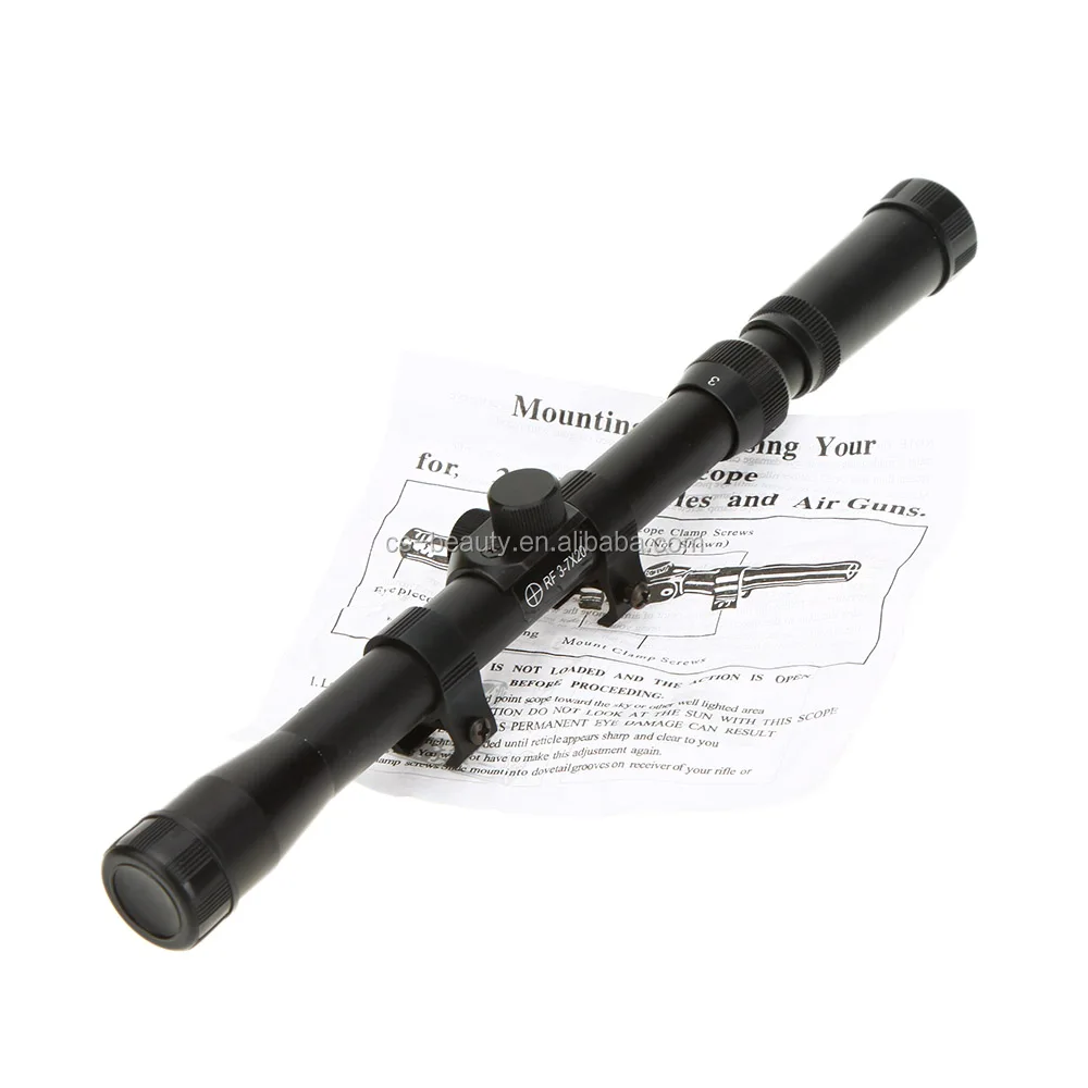 New 3-7x20 Riflescope Telescopic Sniper Scope Sight Riflescope Sight Scope with Mounts for Hunting