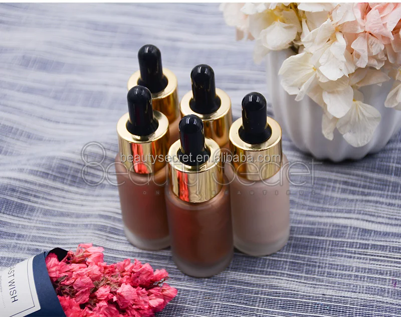 6 color Beauty secret liquid highlighter makeup private label liquid illuminator drop make up for face cosmetic