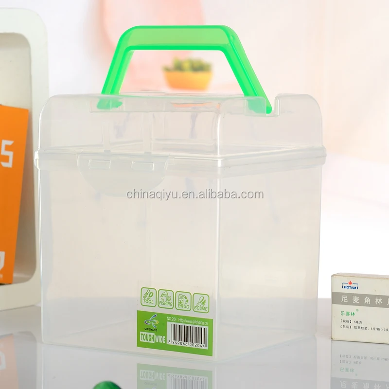 
Food grade plastic medical storage box tools container with handle 
