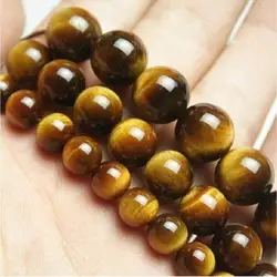 12mm Natural Round Yellow Tiger Eye Stone Beads Loose Gemstone Beads