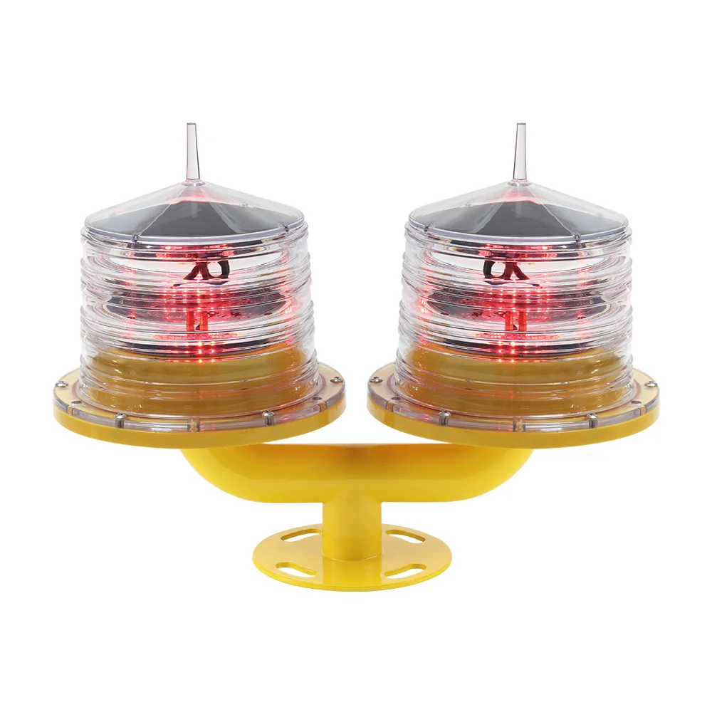 
Solar double aviation obstruction light / twin obstacle light for telecom towers or buildings 