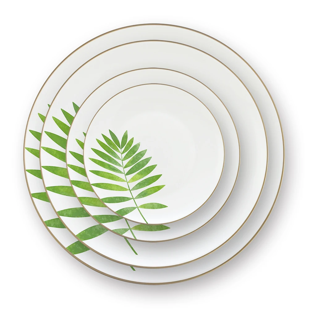 leaf spring ceramic plates wholesale tableware with quality chinese products