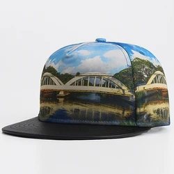Custom print snapback flat 5 panel cap wholesale