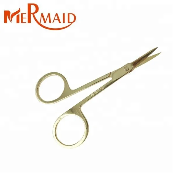Hot sale Multi-functional Beauty Makeup Small Golden Scissor For Eyebrow Eyelash Extension