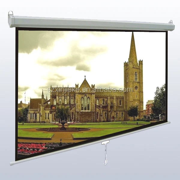 Cheap manual pull down projector screen board for led projector