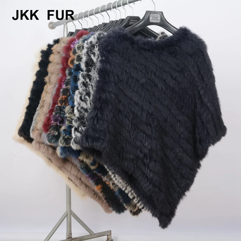 10 Colors Lady Fur Poncho Real Rabbit Fur Shawl Women New Fashion Cape