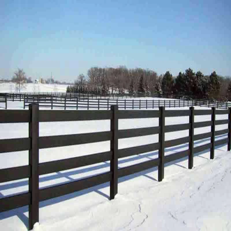 Fentech High Quality 4 Rail Black horse fence,ranch fence, farm fence