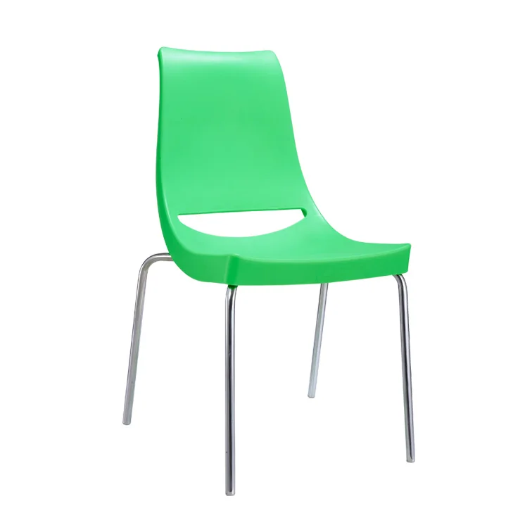 Коммерческая столовая стекируемые PP пластиковые стулья с металлическими ножками