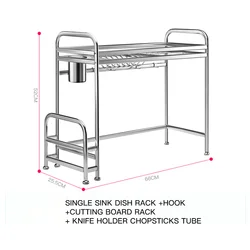 Metal Dish Storage Rack Cup Drying Holder Sink Storage Organizer