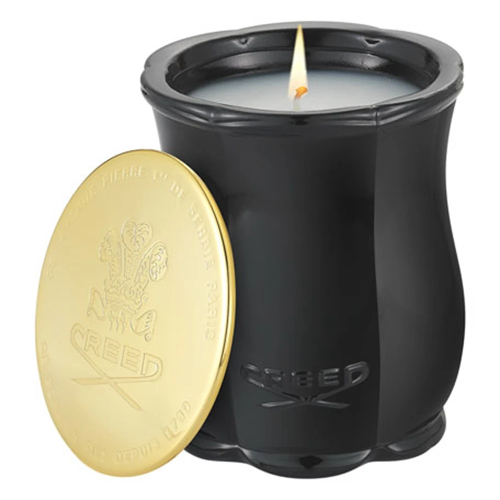 
Branded Scented Candle in Tulip-shaped Glass Jar and Capped with Metal Lid 
