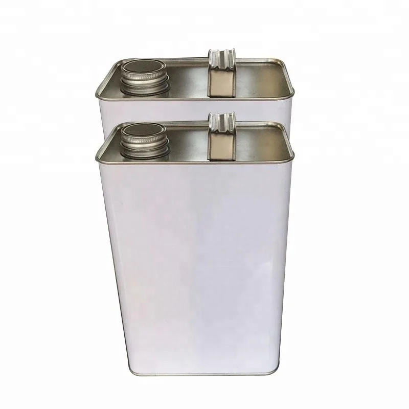 
Colorful Printed 4 Liter Metal Tin Can Square Tin Can For Oil With Screw Top Cap 