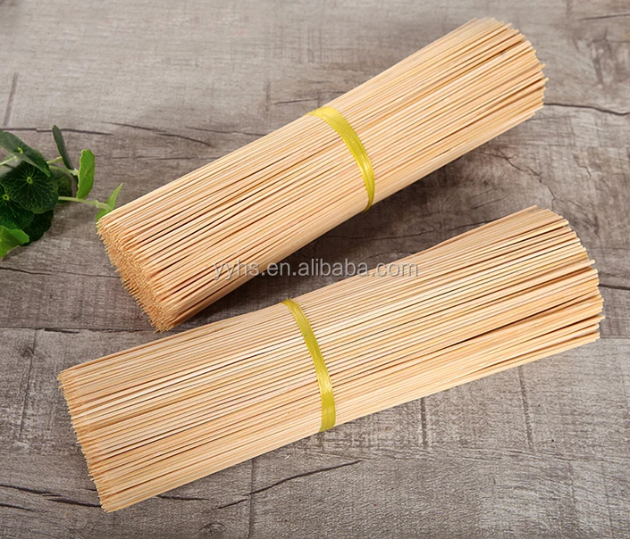 20cm long disposable grill needle bbq bamboo stick, one-off round sticks for meat food or party
