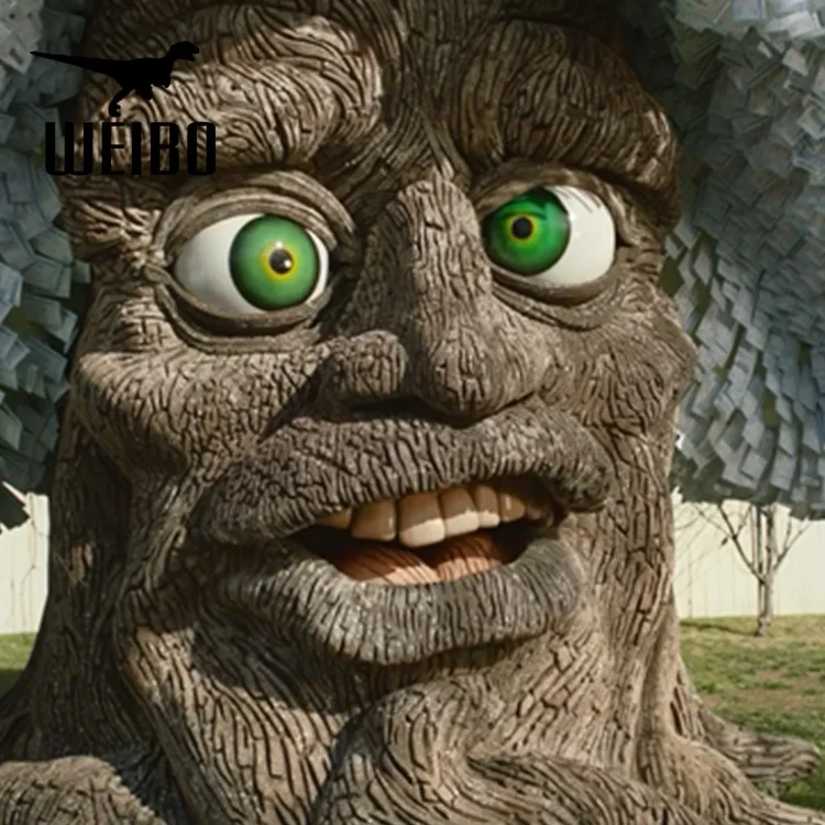 Amusement park animatronic talking tree for display