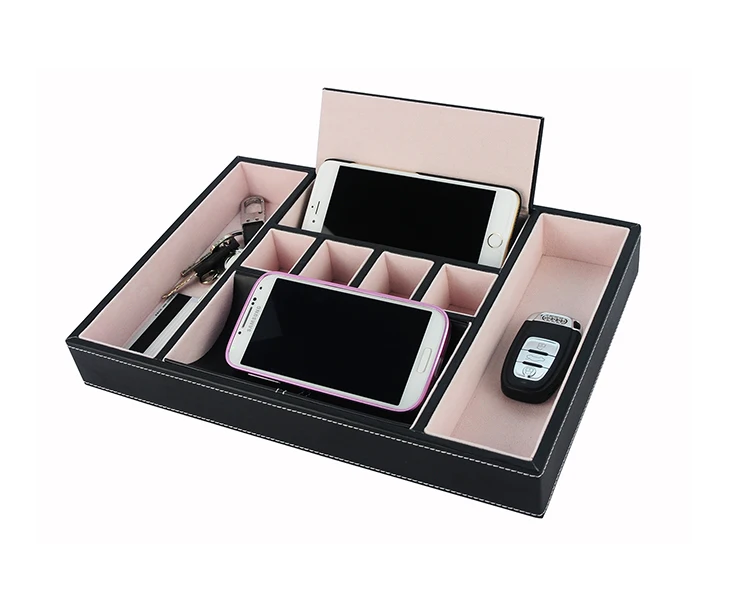 Большой кожаный держатель, мужской комод, органайзер для часов, ювелирных изделий и аксессуаров