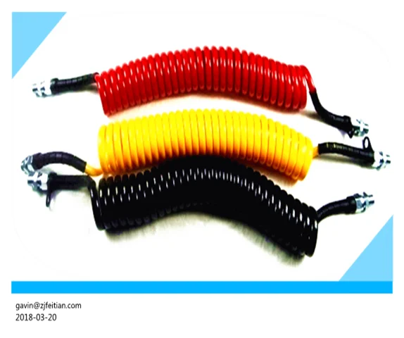 pneumatic parts spring coil trailer pu air brake hose for light trucks