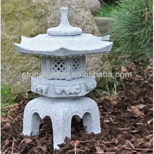 Japanese Outdoor Stone Lantern Sculpture
