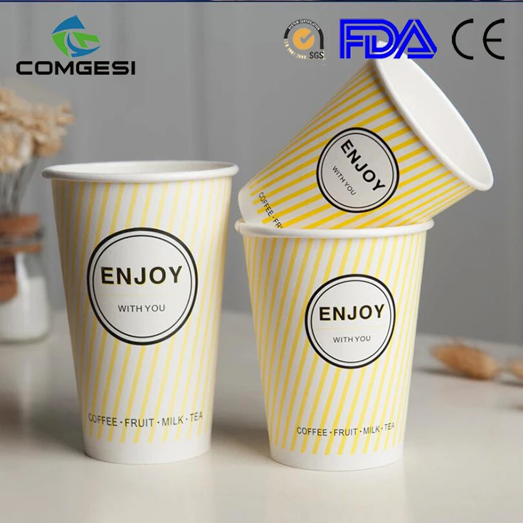 Wholesale Cups Disposable PE Coated Custom Paper Cups Coffee Cups Printed