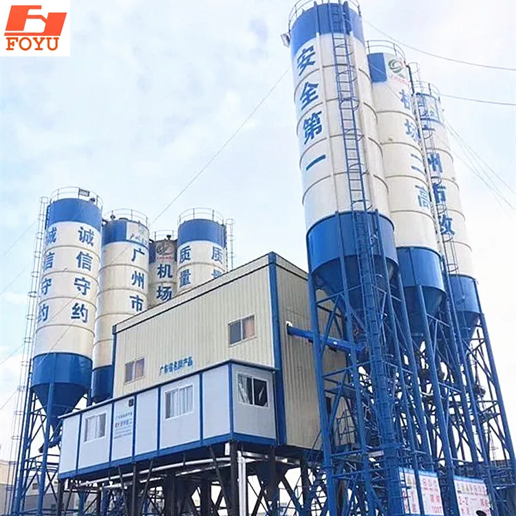 Low cost, stable quality, fully automatic operating system HZS150 large concrete mixing plant station manufacturer