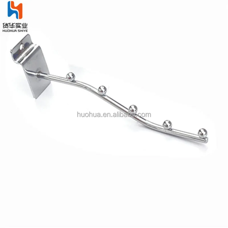 Huohua high quality 5 ball slatwall supermarket display single slatwall hook