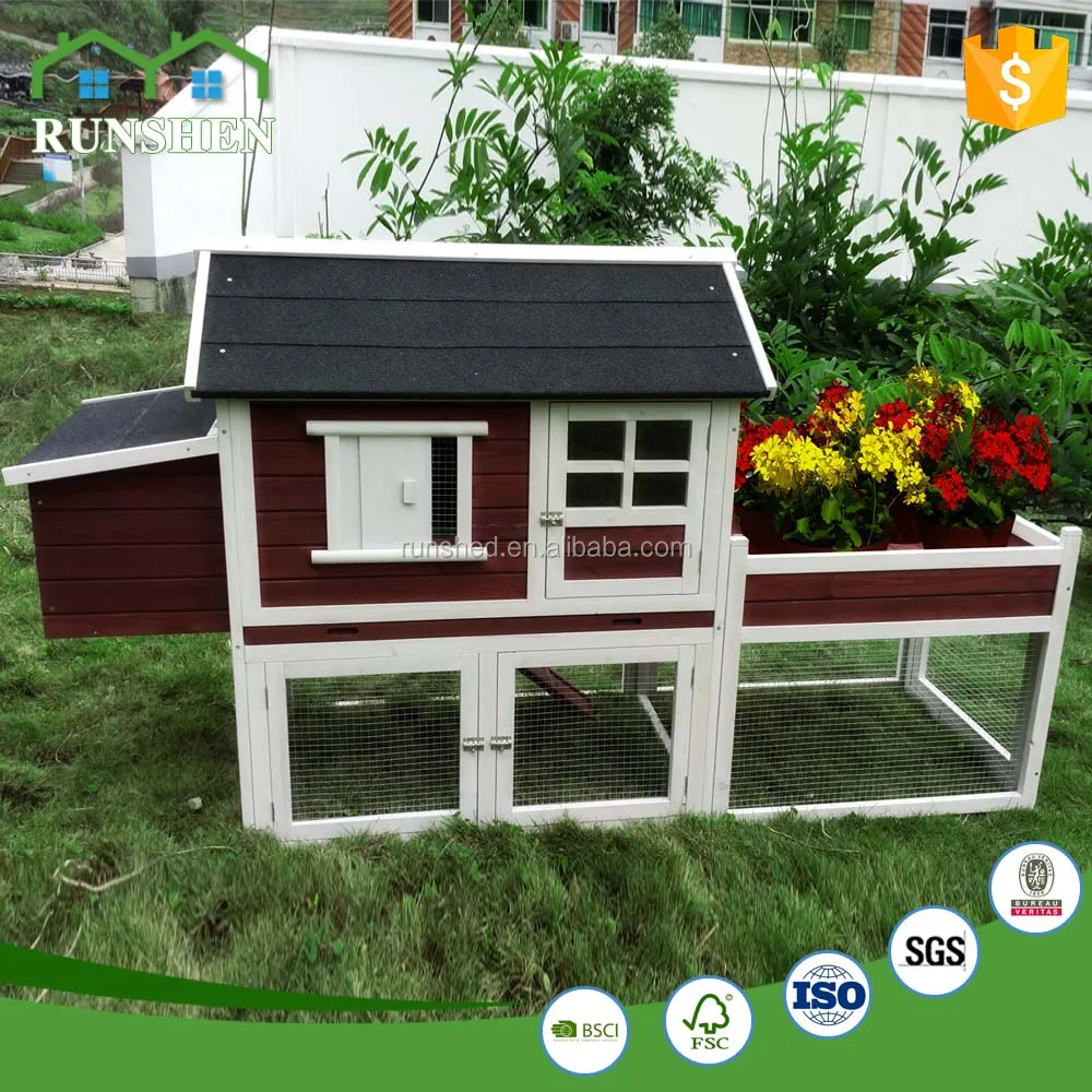 Commercial Wooden cages Wooden Chicken House With Run Cage