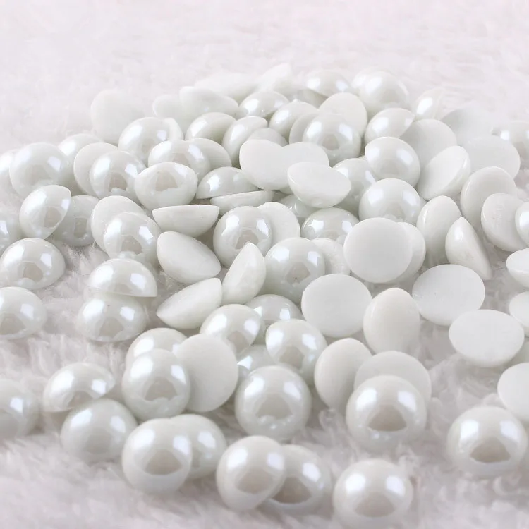 High quality fashion color half cut ceramic glue pearl beads wholesale