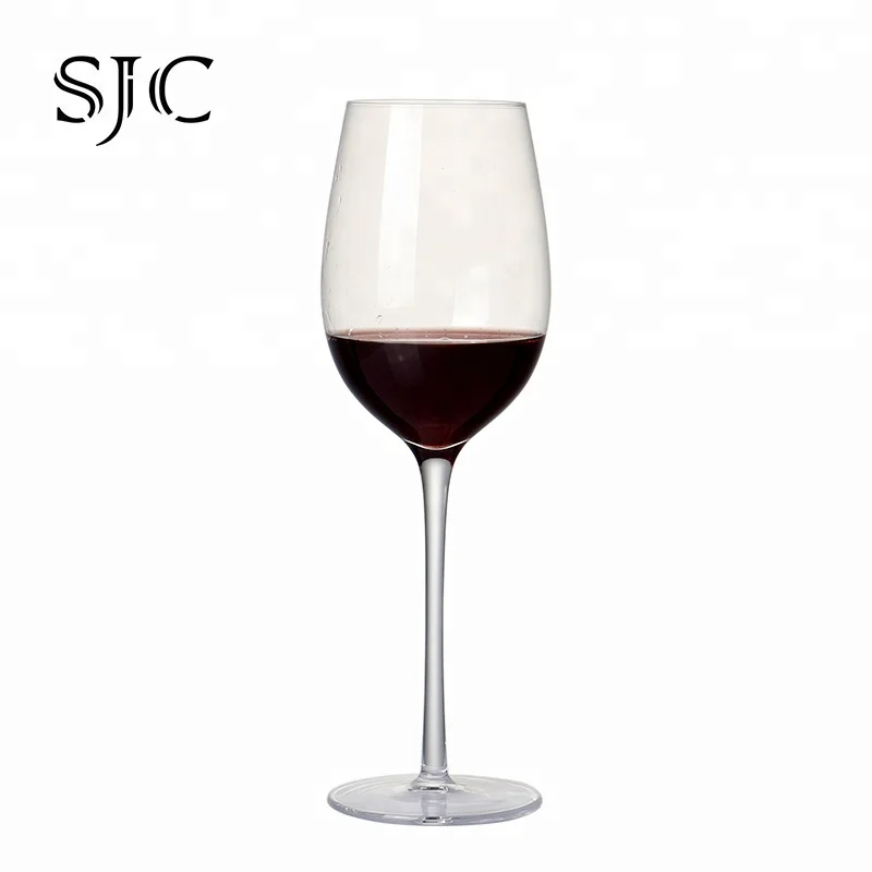 Handblown glittered thick stem wine glass for party