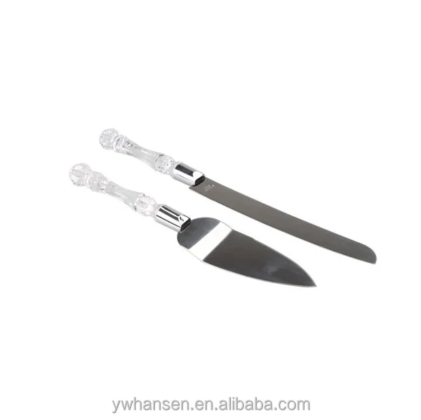 Server Set Crystal Handles Stainless Steel Blades Wedding Cake Shovel Knife