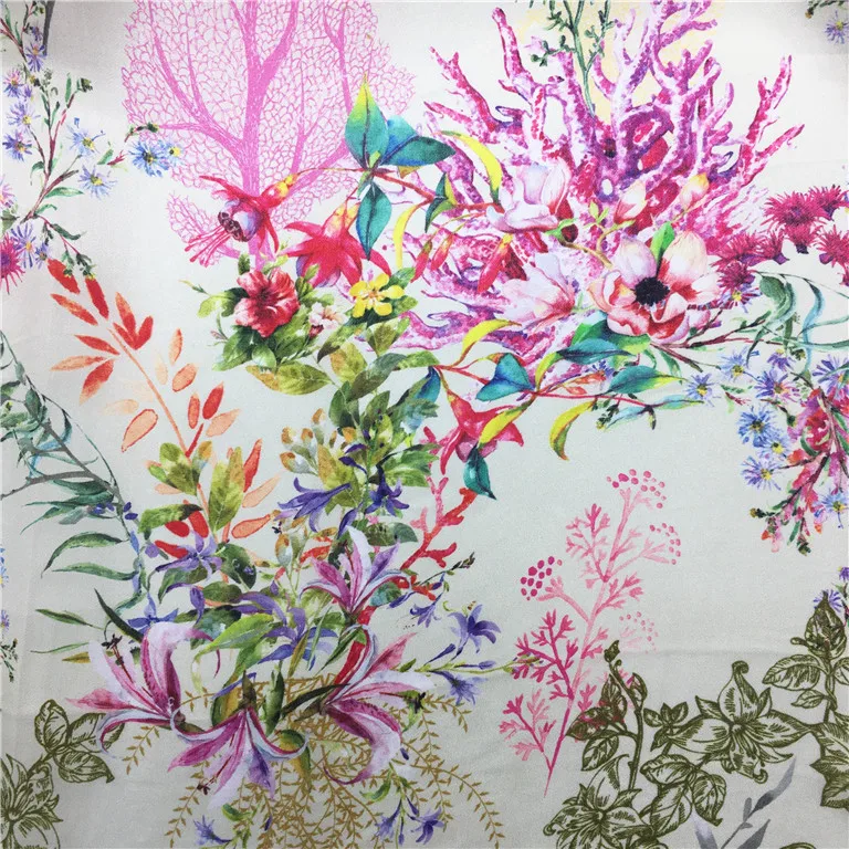 Hot Selling High Quality Competitive Price Custom Pattern Digital Printing Silk Satin Georgette Fabric