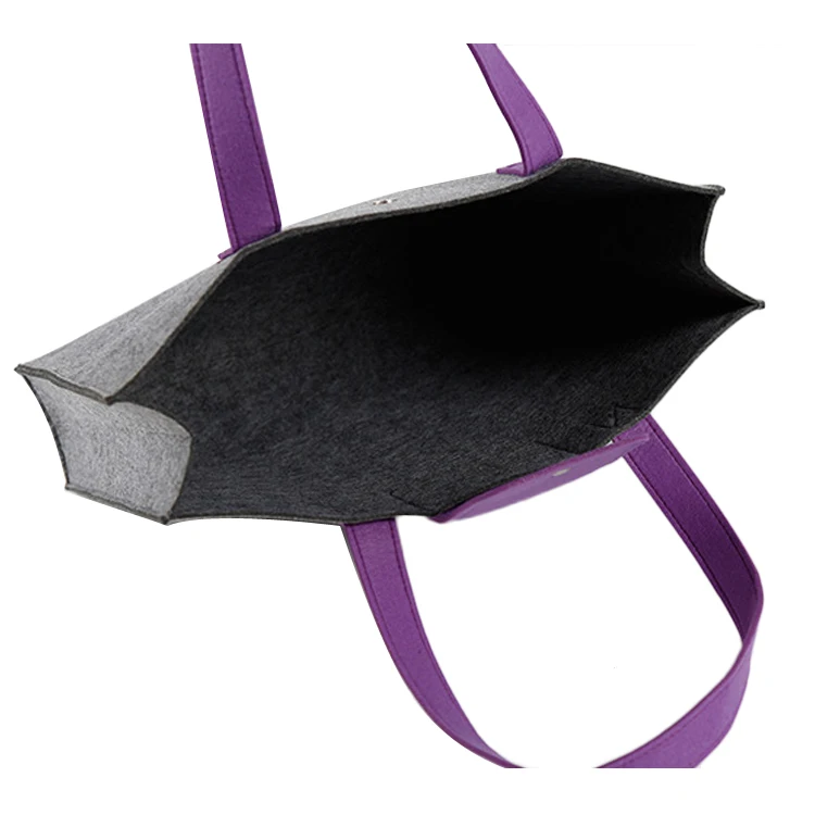 Eco-Friendly Grey Reusable Felt Grocery Shopping Handbag Tot Bag For Women Men