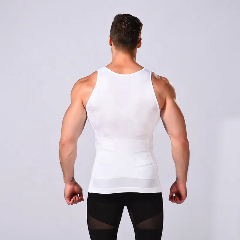 Polyamide elastane slim lift mens slimming undershirt body shaper vest  man shapers