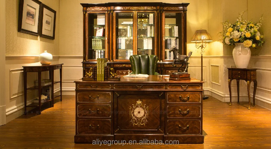 Luxury Antique Executive Desk Wooden Office Furniture