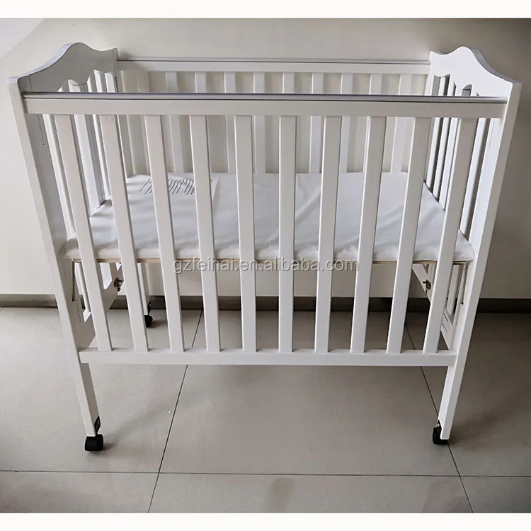 
Factory price New Zealand pine baby cot white for hotel use 4 