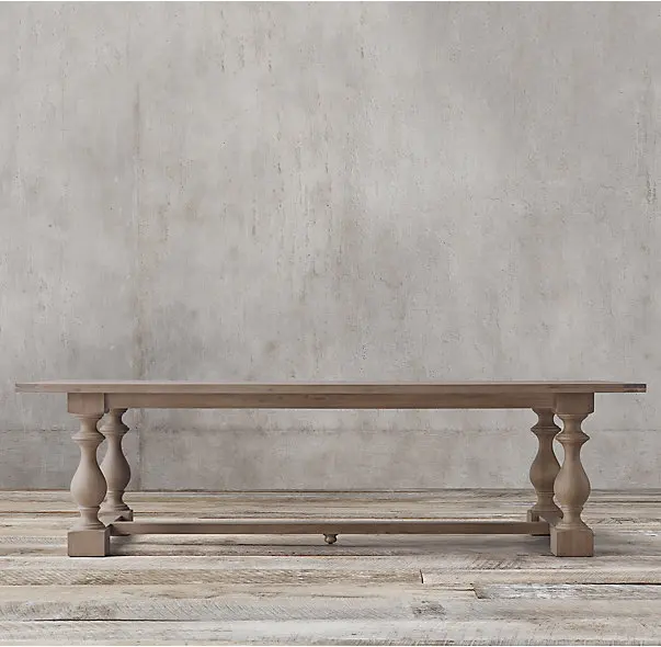 
Stable quality Household use rustic wooden dining table 