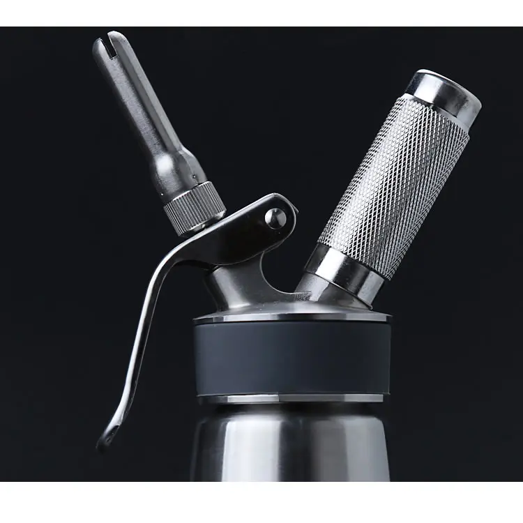 500ml 1000ml Black Silicon Head Cheap Cream Whipper All Stainless Steel Whipped Cream Dispenser 1 Pint with 3 decorating tips