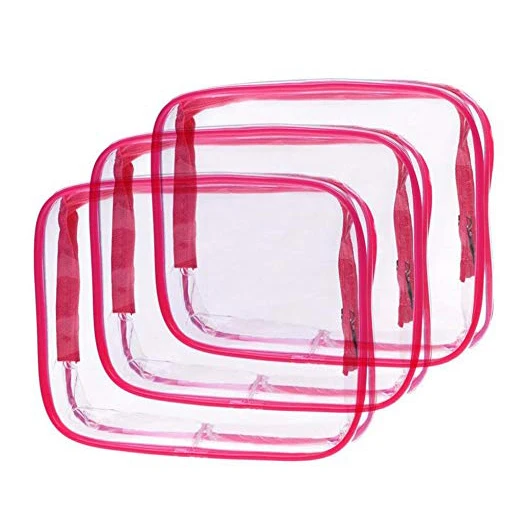 Fashion Plastic Cheap Blank Ladies Travel Cosmetic Clear Bag As Seen On TV