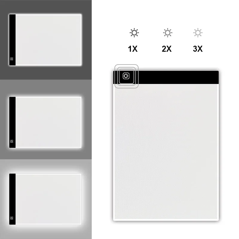 Hot sale school educational stationery laser hit point acrylic LED back lit light up drawing pad drawing toys