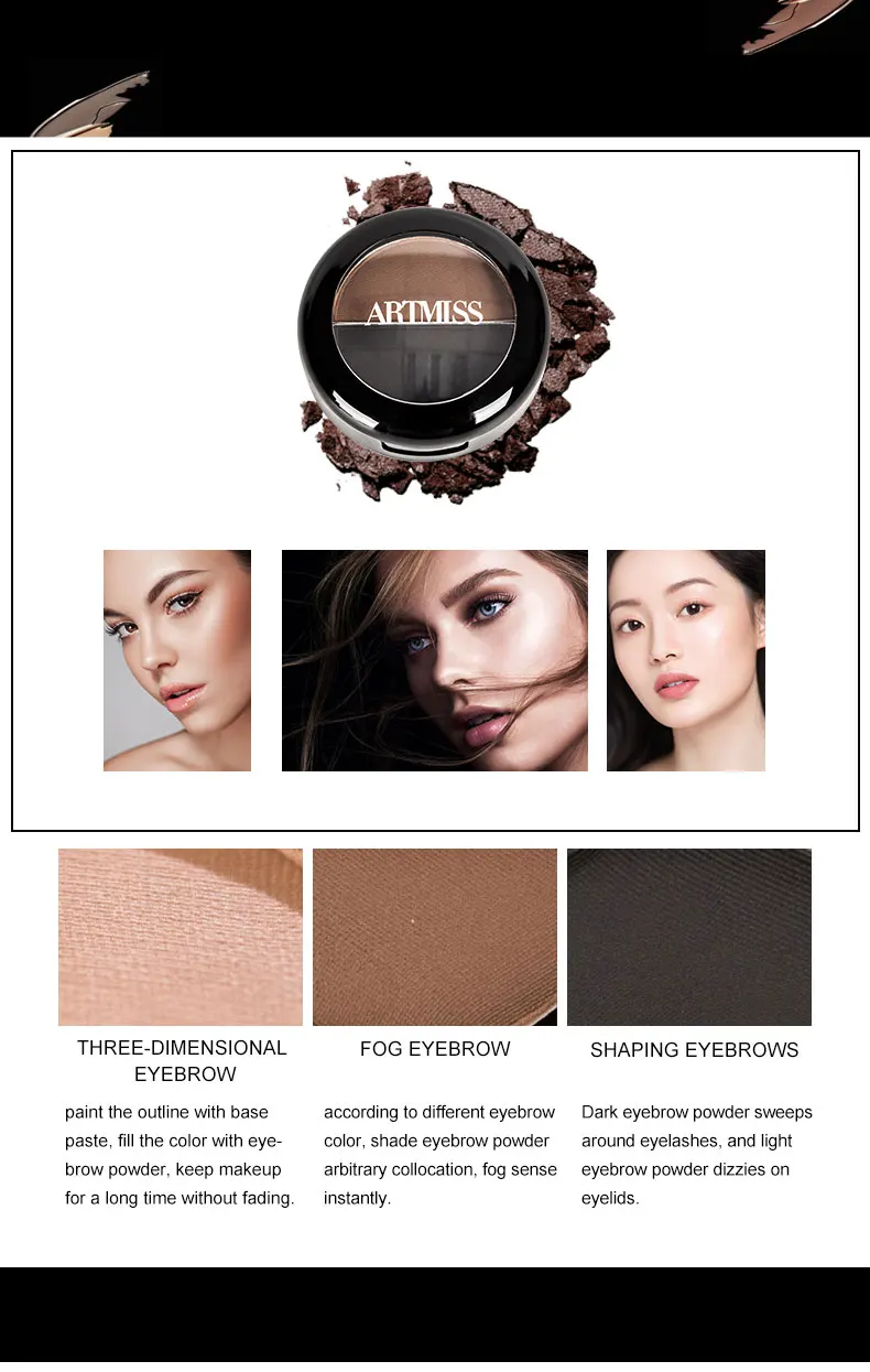 Eyebrow Powder 2 in 1 Eyebrow Makeup Brow Pressed Powder Eyebrow Powder Palette