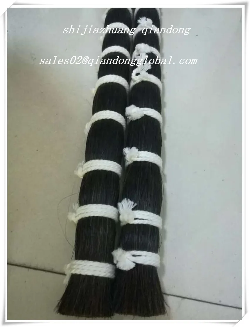 
Sales 31inch Black Color 100% Real Horse Tail Hair Make For Fiddle Bow Hair 