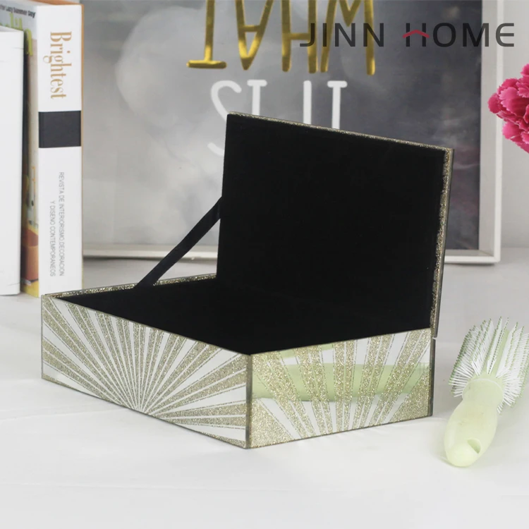 Sales Promotion/silver yellow plating mirrorr luxury crystal glass jewelry box