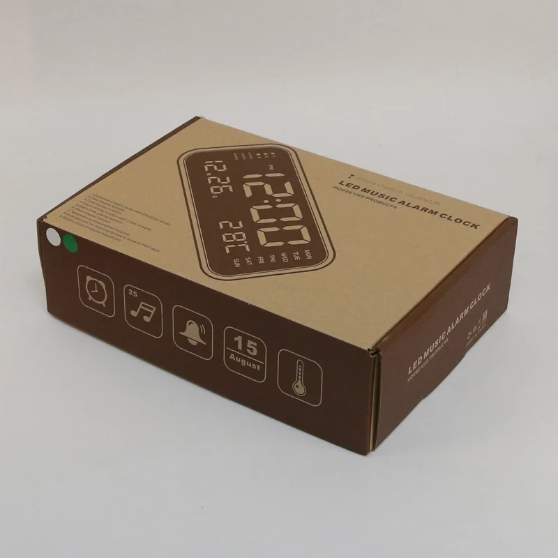 iMSH LED22001 Digital alarm clock table bedside desktop LED light large display square LED digital alarm clocks