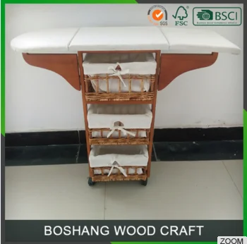 Hat Sale folding ironing board with wicker drawers