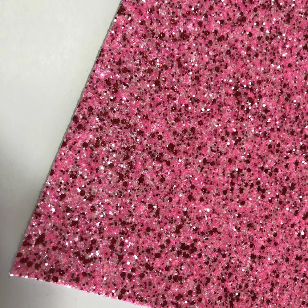 High quality nonwoven backing color mixed chunky glitter fabric for making crafts and shoes