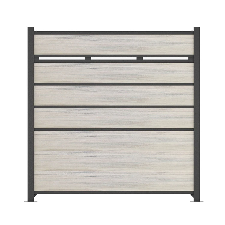 Wood Plastic Composite Slat Fence Panel Garden WPC Aluminum DIY Fence