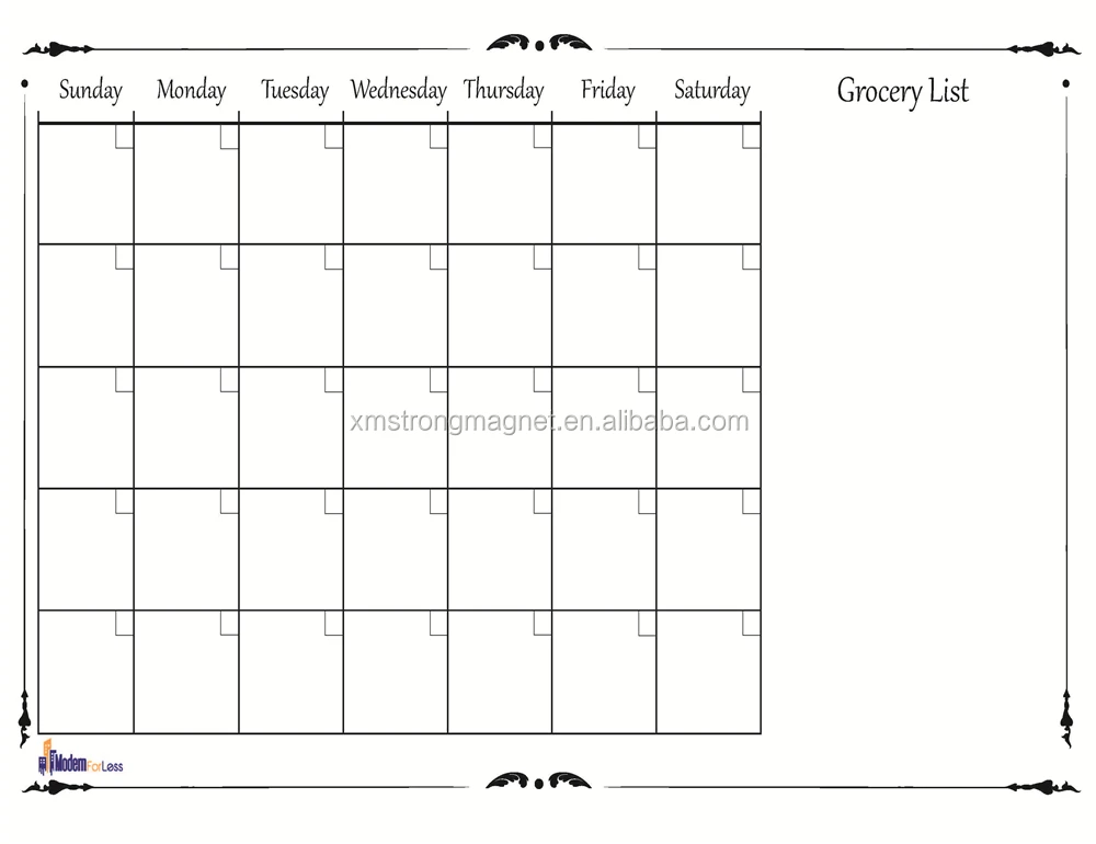 Dinner List Meal Magnet Sheet Planner Refrigerator Prep Planning 16X12\
