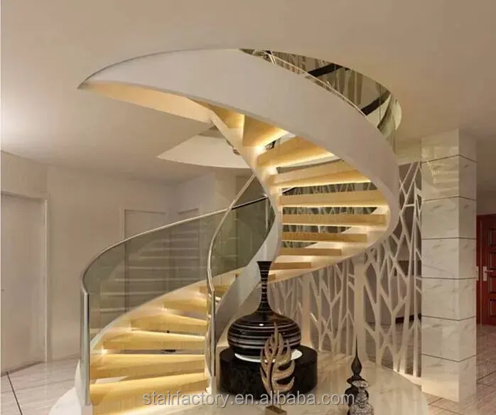 Fashion Curve Shape stair, steel-wood spiral staircase,TS-147