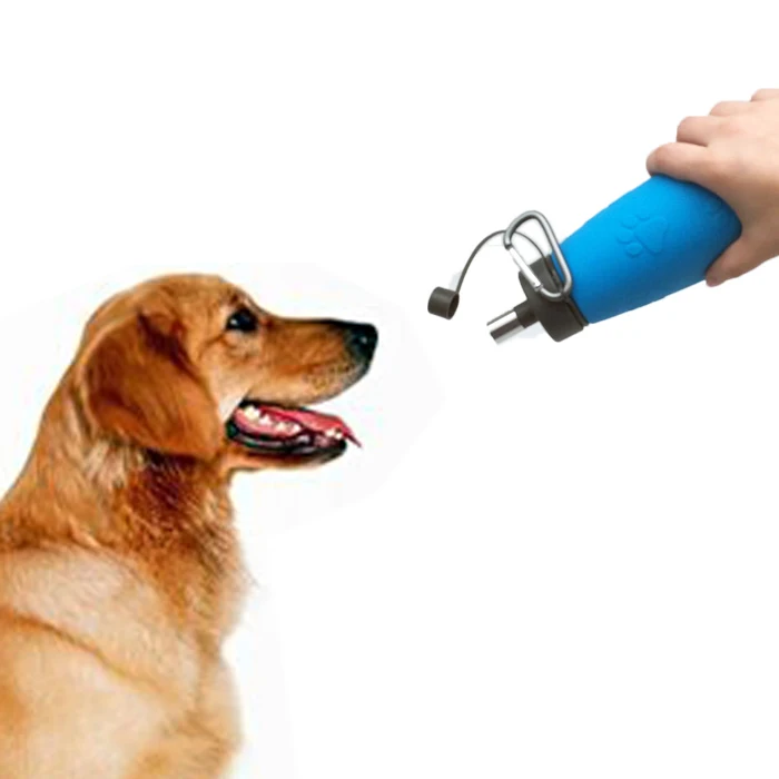 Collapsible Reusable Water Bottle with Carabiner Light Weight Leak Proof Foldable dog drinking bottles - Non-Toxic BPA Free